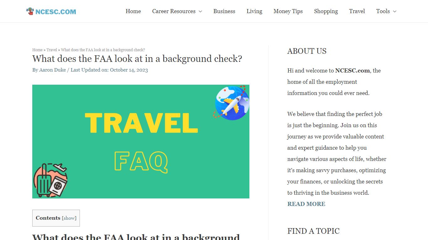 What does the FAA look at in a background check?